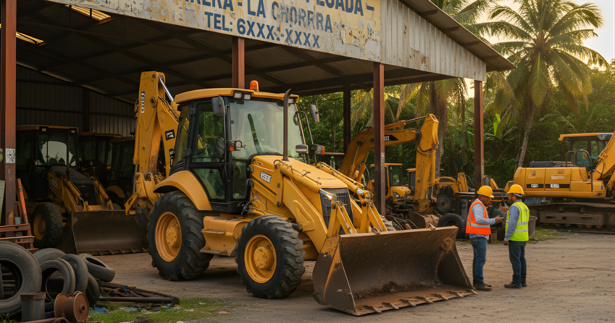 Retroexcavadora de Rinoconstructores en La Chorrera