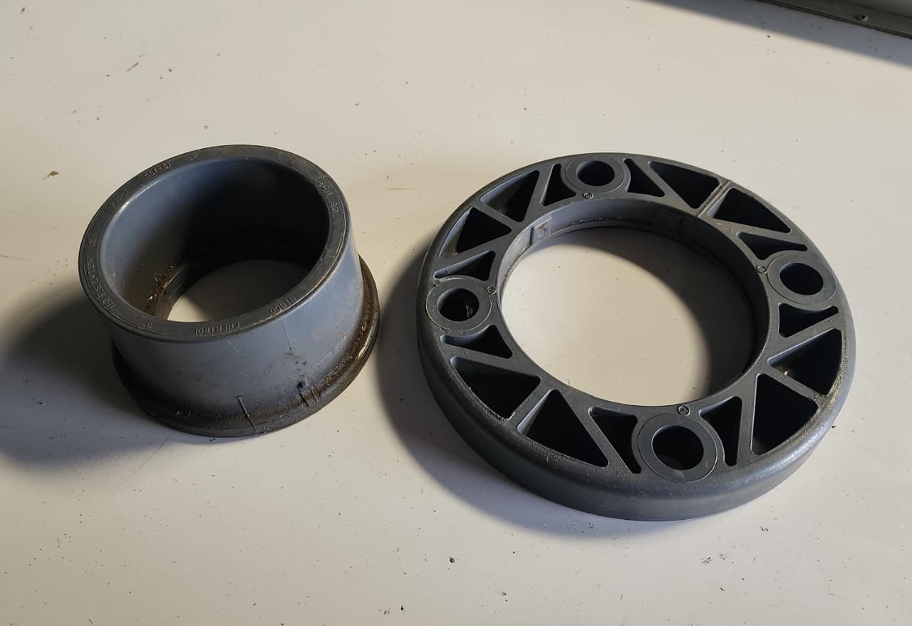 Brida Van Stone de PVC gris compatible Schedule 80