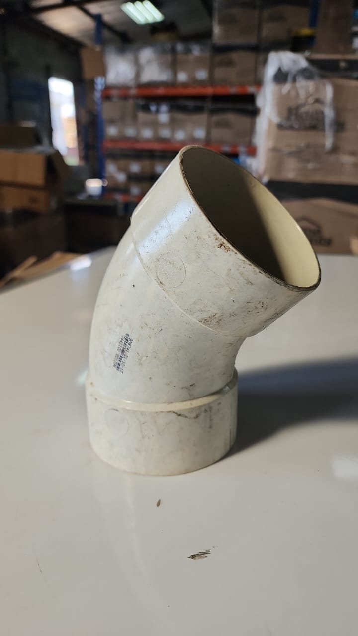 Codo de PVC 3 pulgadas 45 grados