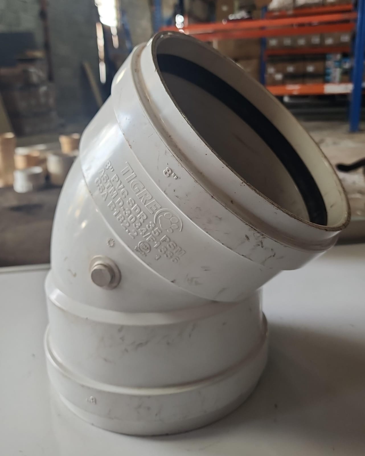 Codo de PVC 8 pulgadas 200 mm Tigre para alcantarillado